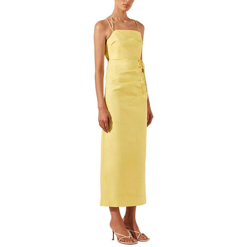 Shona Joy Womens  Lani Draped Cross Back Midi Dress